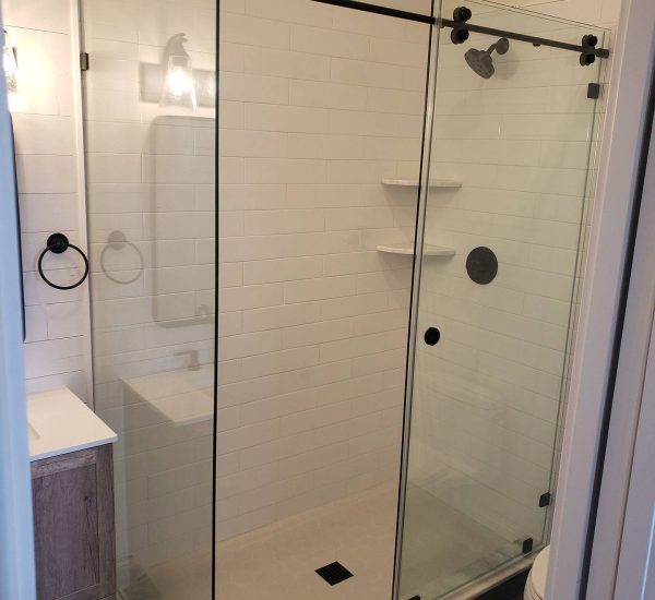 Shower - Frameless Barnslider with Return