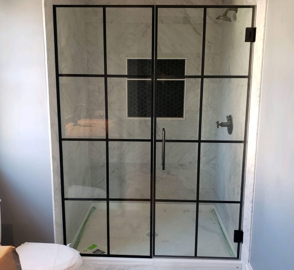 Shower - Frameless Door-Panel Grid Design (2)
