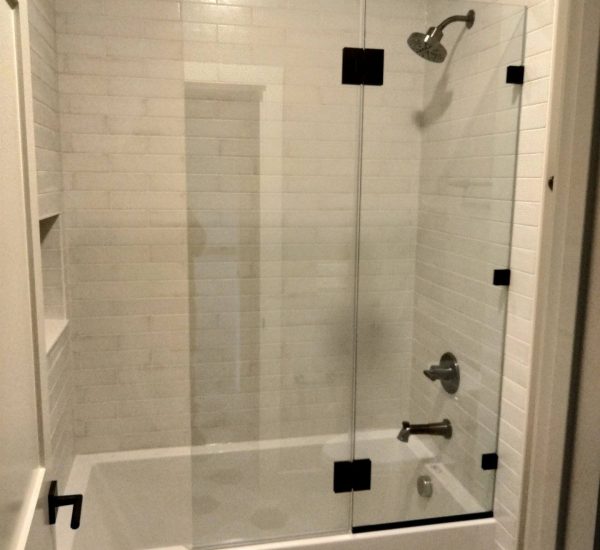 Shower - Tub Unit Panel-Door with Glass-to-Glass Hinges