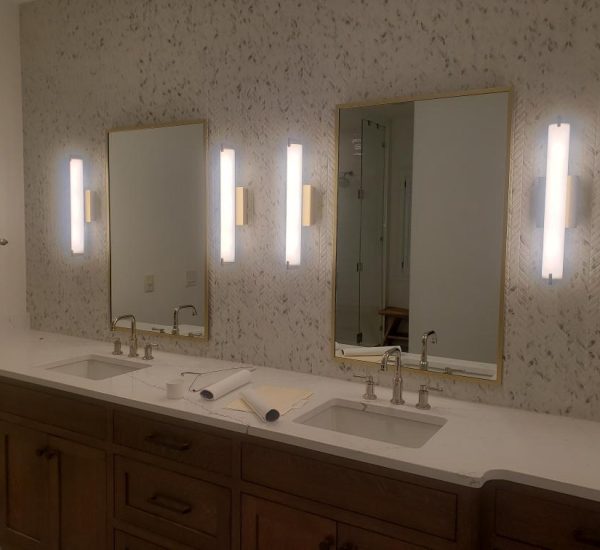 Vanity Mirrors - Dual with Brushed Bronze Face Trim