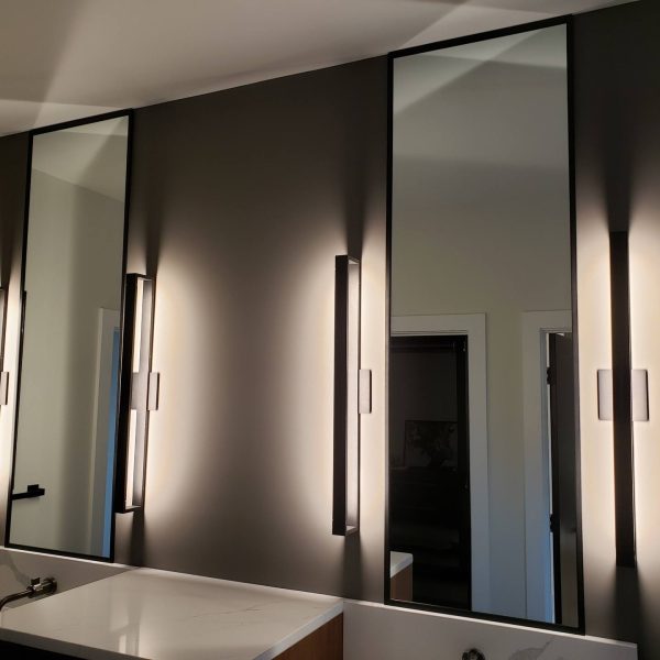 Vanity Mirrors - Twin Schluter Trim to Ceiling